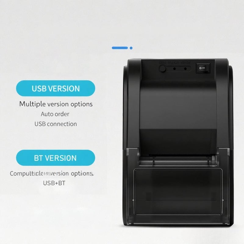 Desktop 58mm Thermal Receipt Printer Wireless Barcode Printer USB+BT Connections with 1 Roll Paper Inside Support ESC Command Cashbox Connecting Compatible with Windows Android iOS System - Image 5