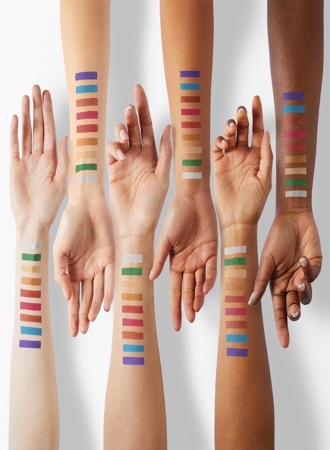 يوميز دايري لوحة ظلال العيون المضغوطة اللامعة من إيمي دايري، 9 ألوان، فضي، أزرق، بنفسجي، ذهبي، مكياج عيون ووجه لامع يومي للحفلات (D1) - Image 4