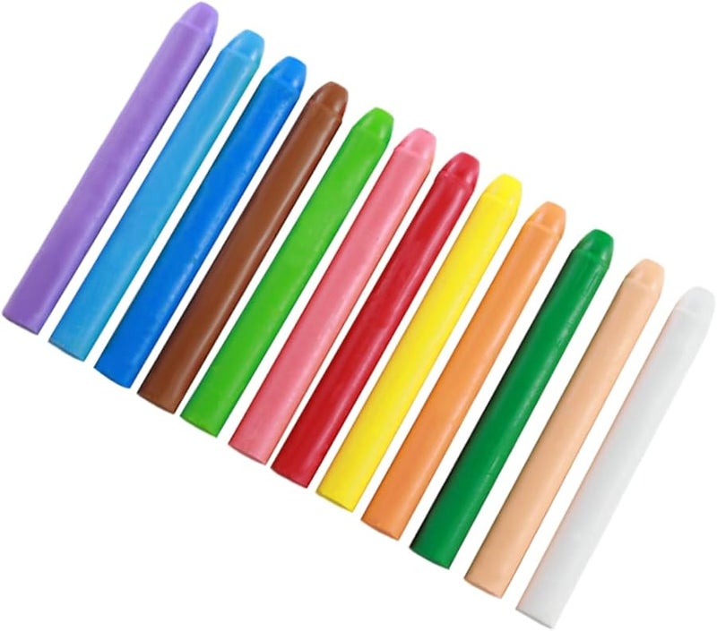 Washable Water Soluble Dust Chalk 12 Pack Bright Colors For Blackboard Outdoor And Grip - Image 1