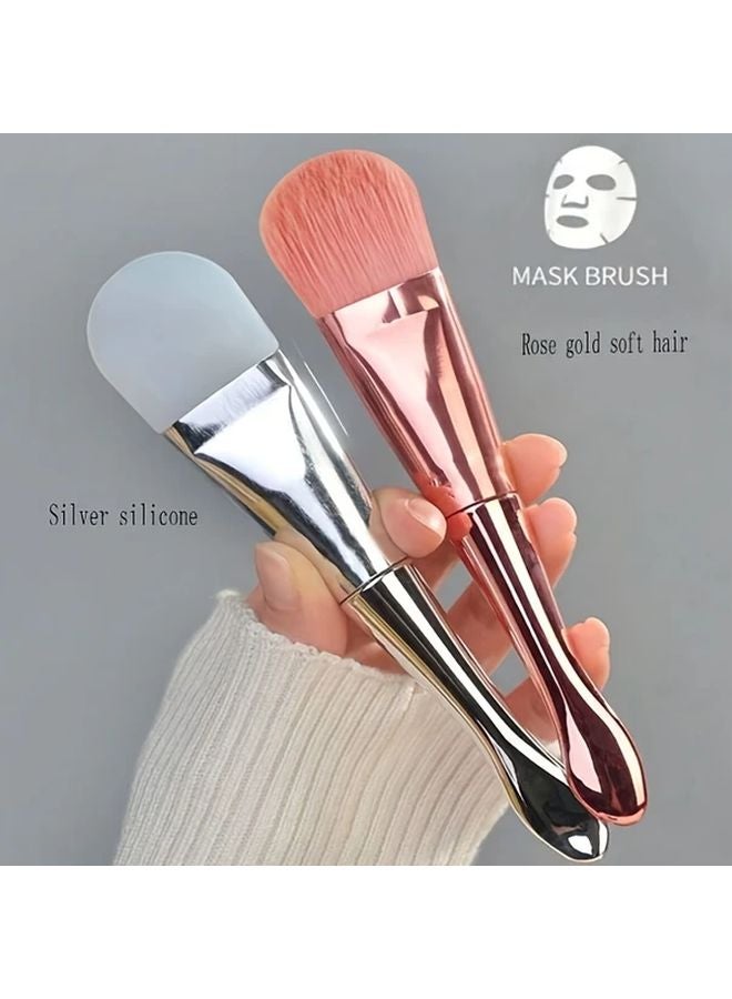 2PC فرشاة قناع وردية فضية ذات رأس مزدوج مع سيليكون و شعيرات ناعمة - Image 3