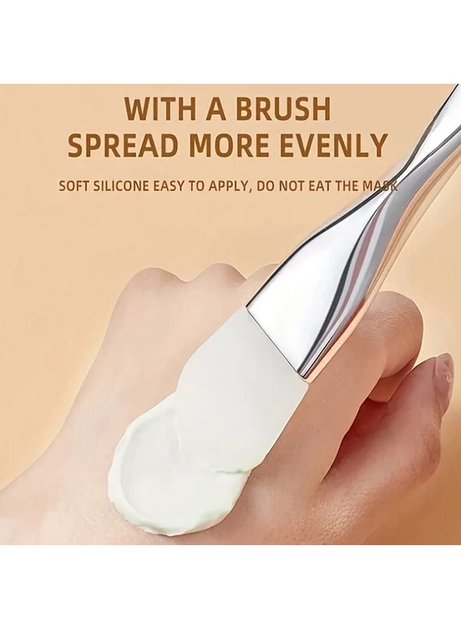 2PC فرشاة قناع وردية فضية ذات رأس مزدوج مع سيليكون و شعيرات ناعمة - Image 4