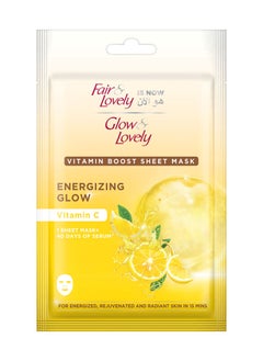 Glow & Lovely Boost Sheet Mask For Rejuvinated Radiant Skin Energizing Glow 20g  - Image 2