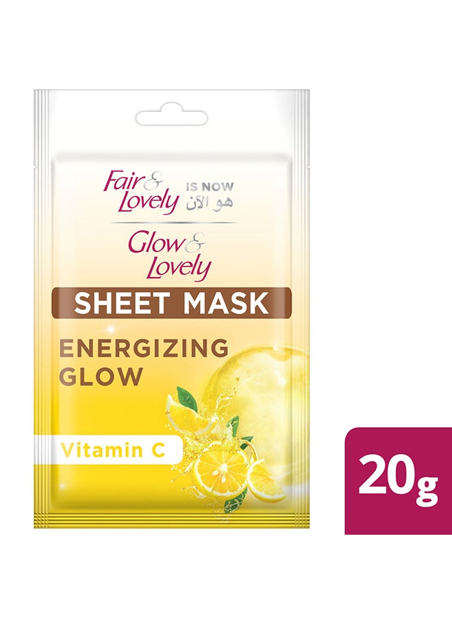 Glow & Lovely Boost Sheet Mask For Rejuvinated Radiant Skin Energizing Glow 20g - Image 1