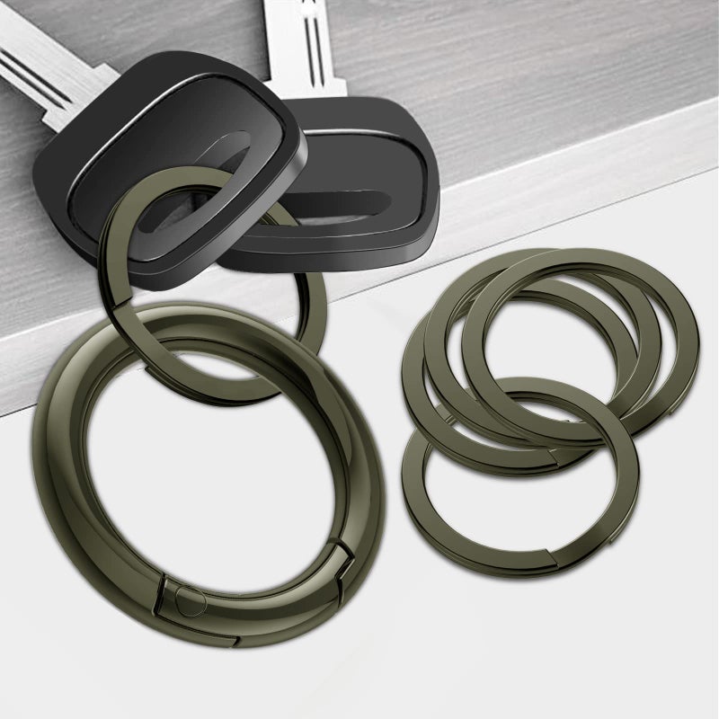 Idakekiy Idakekiy Flat Key Rings 10 Pieces 1.18 Inch Split Keyrings Bulk Heavy Duty Strong O Keyring with Ring Clip for Home Car Office Keys Attachment  - Image 4
