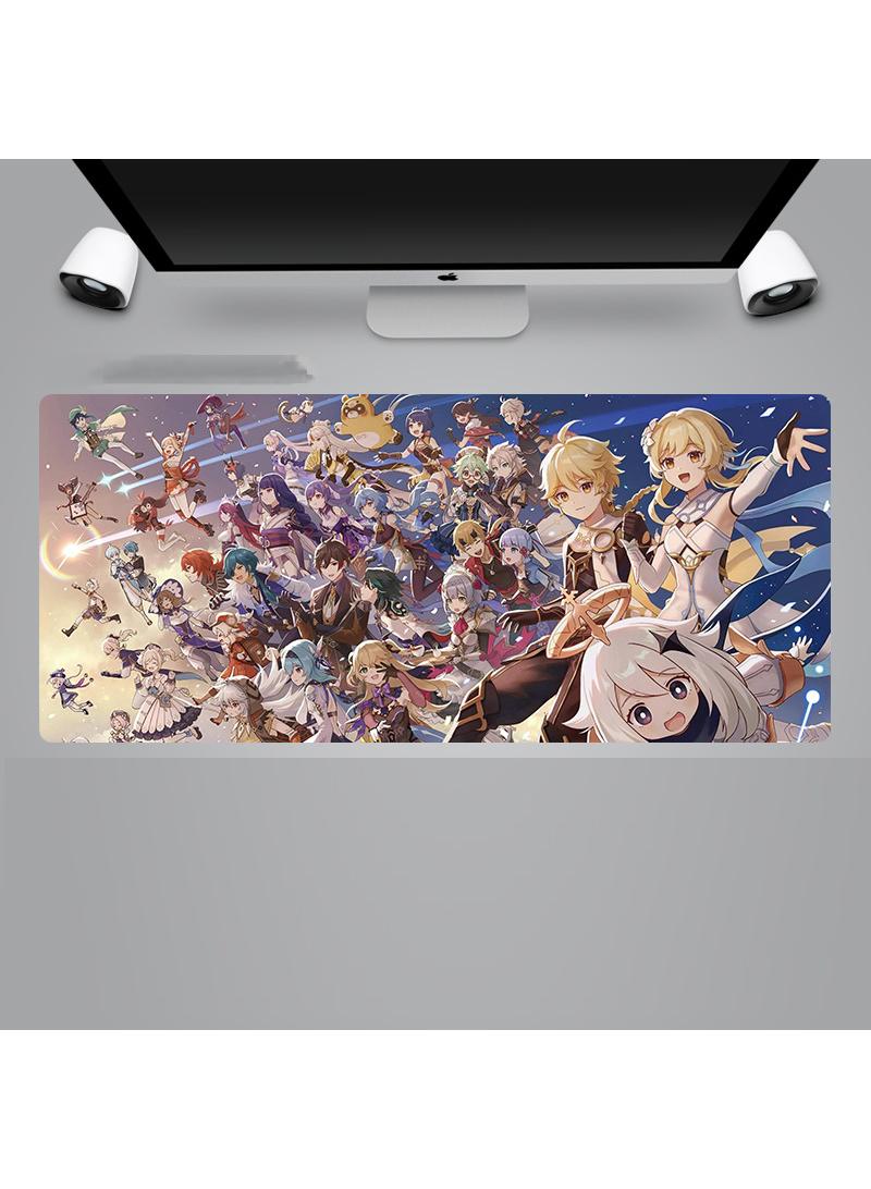 Y&D Genshin Anime Gaming Mouse Pad Extended Large Mat Desk Pad Stitched Edges Mousepad Long Mouse Pad And Non-Slip Rubber Base Mice Pad 900X400X4mm  - Image 1