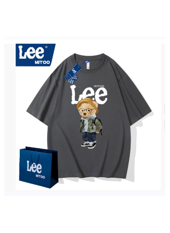 LEE تي شيرت جديد عصري كاجوال بتصميم مشترك من LEE