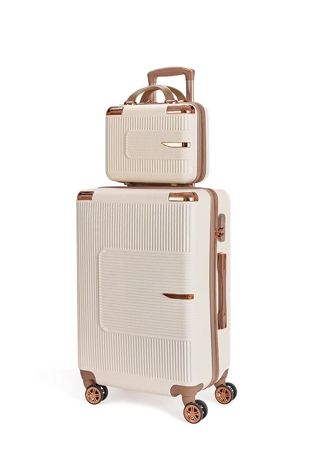 LIMRA Luggage set 5 pieces travel Bags with a distinctive design from limra Beige/gold