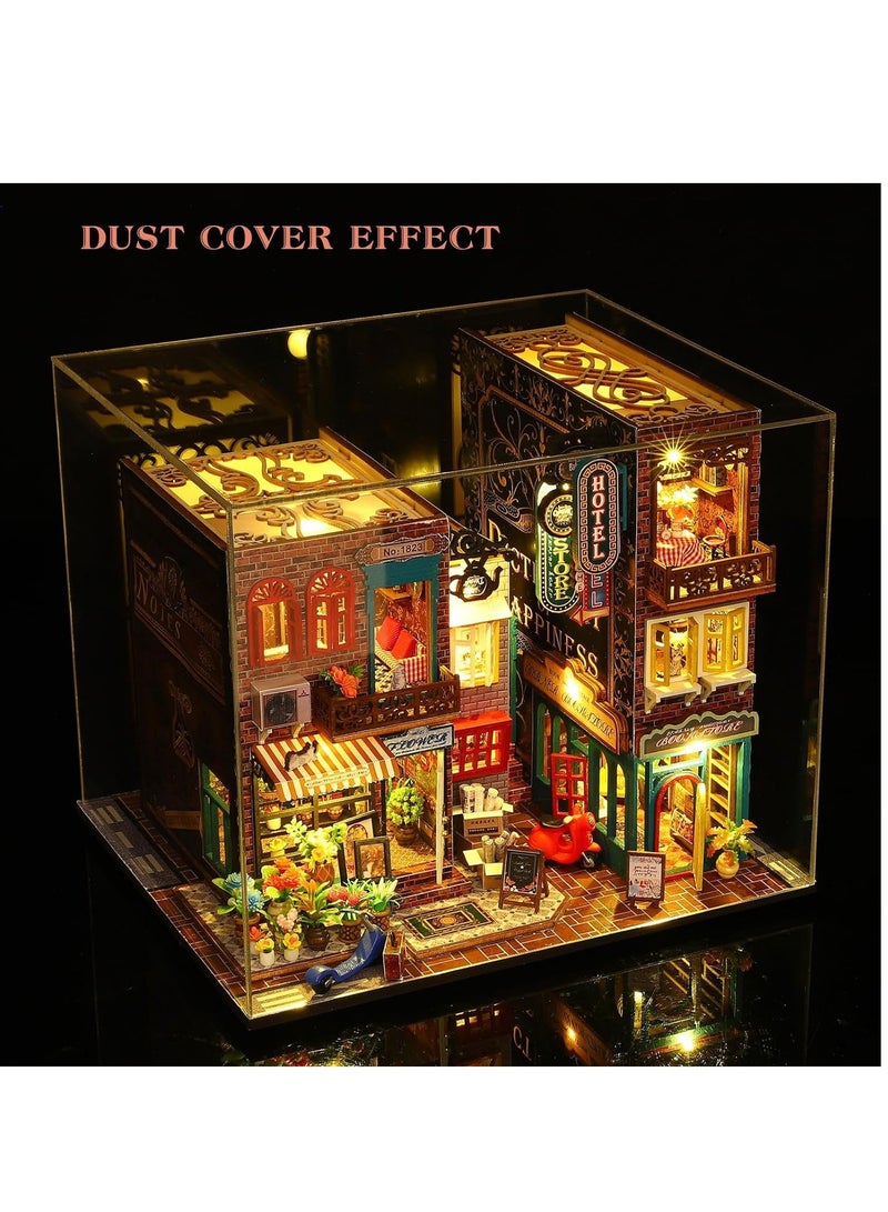 Excefore DIY Dollhouse Miniature with Furniture DIY 3D Wooden Magic House Kit Plus Dust Proof Cover and Music Movement Creative Room for Girlfriend Wife Kids Girls Birthday Gift Valentine's Day Gift - Image 3