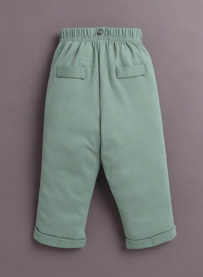 BUMZEE طقم ملابس رسمية للأولاد من القطن بأكمام طويلة من بامزي، أخضر وأبيض - من 6 إلى 12 شهرًا (Peb10808C-grn) - Image 5