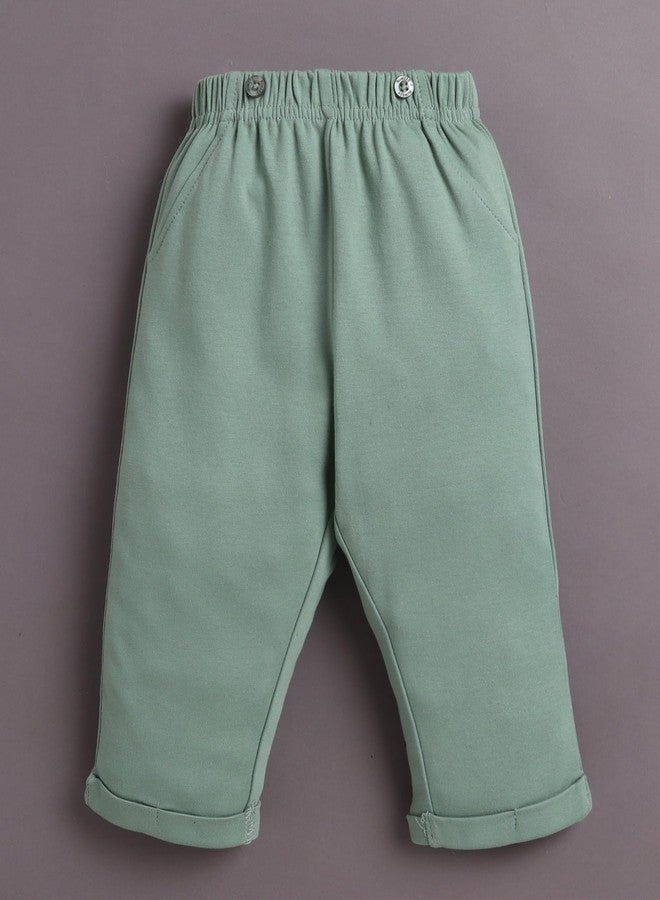 BUMZEE طقم ملابس رسمية للأولاد من القطن بأكمام طويلة من بامزي، أخضر وأبيض - من 6 إلى 12 شهرًا (Peb10808C-grn) - Image 4