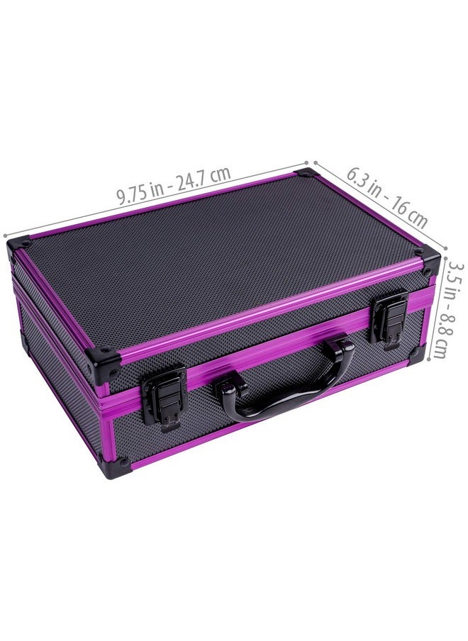 Shany Carry All Makeup Train Case With Pro Makeup Set Makeup Brushes Lipsticks Eye Shadows Blushes Powders And More Reusable Makeup Storage Organizer Premium Gift Packaging Purple  - Image 4