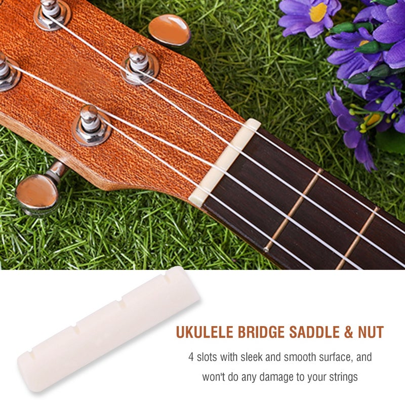 Bone Ukulele Bridge Saddle and Nut for 4 String Ukuleles Musical Instrument Repair Parts - Image 4
