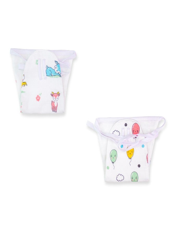 Fawnfeel Soft Muslin Baby Nappy - Reusable, Tie-Up Style, Pack of 2 (3-6 Months)