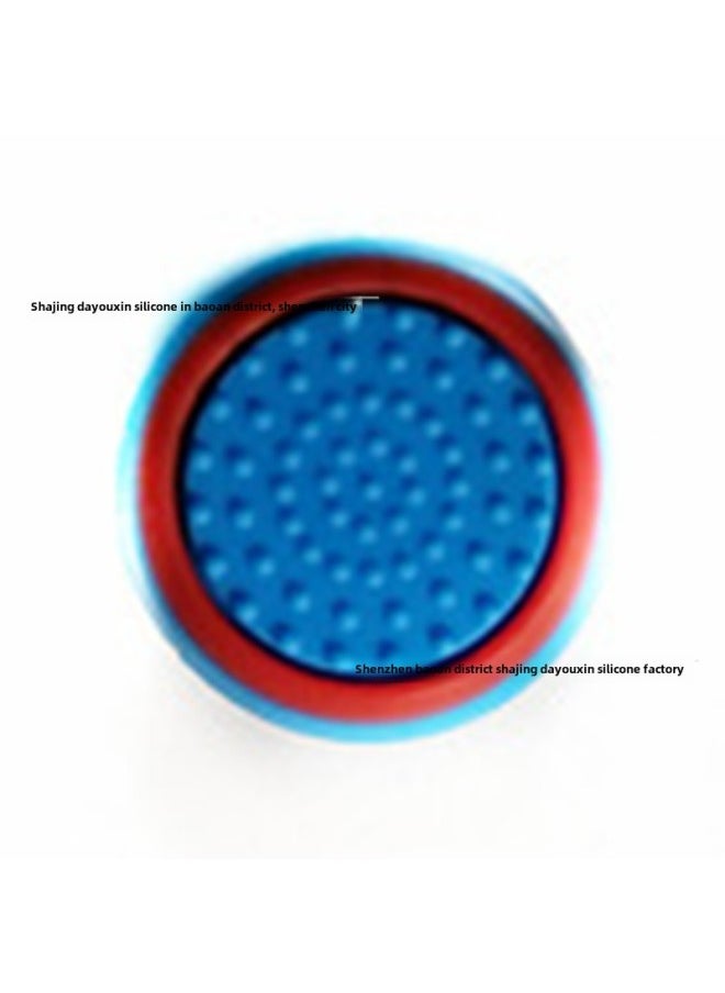 Generic Glowing Mushroom Head Joystick Caps For PS4 PS3 PS5 XBOXONE 360 Dual Color Handle Silicone Caps Night Light Gaming Accessories-Product Color:1 Red Circle With Blue Background  - Image 1