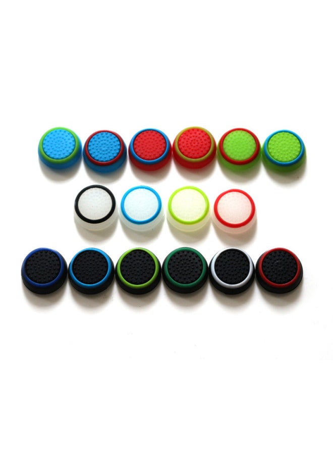Generic Glowing Mushroom Head Joystick Caps For PS4 PS3 PS5 XBOXONE 360 Dual Color Handle Silicone Caps Night Light Gaming Accessories-Product Color:1 Red Circle With Blue Background  - Image 2