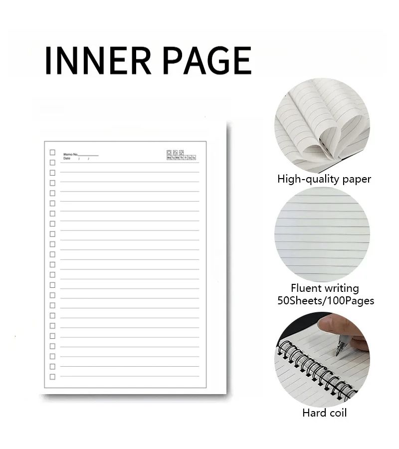 A5 Piano Sheet Music Notebook with Treble Bass Clef and Piano Keys - Image 3