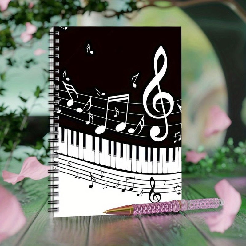 A5 Piano Sheet Music Notebook with Treble Bass Clef and Piano Keys - Image 5