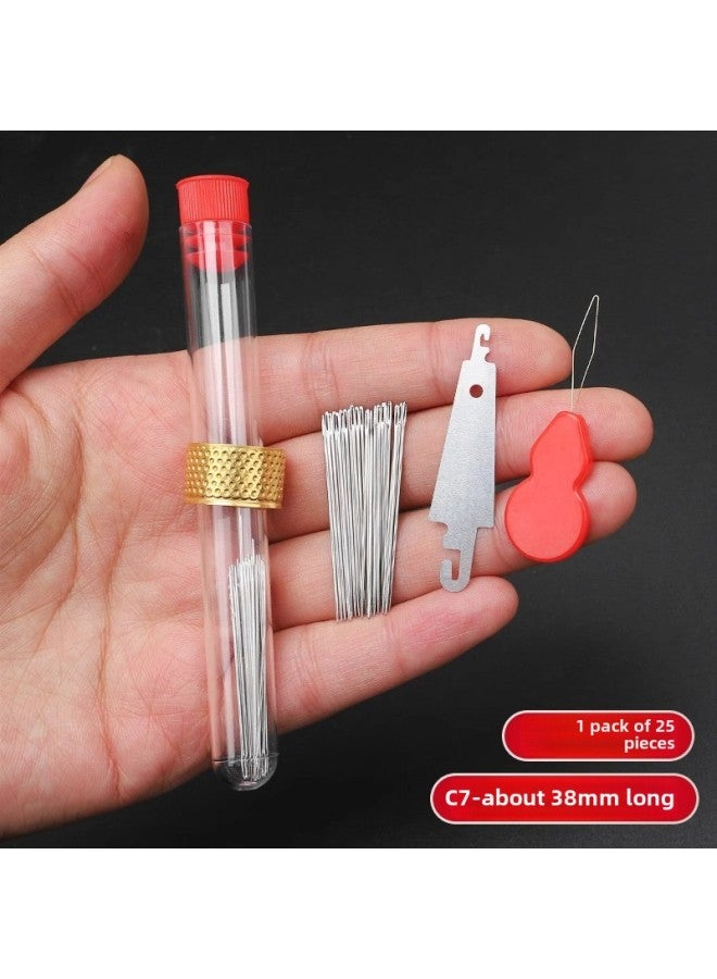 Household Eye Needle Sewing Needle Special Long Needle Thick Needle Big Nose Needle Large Hole Steel Needle For Old People Hand Sewing Needle-Color:3.8cm Long Free Gifts  - Image 1