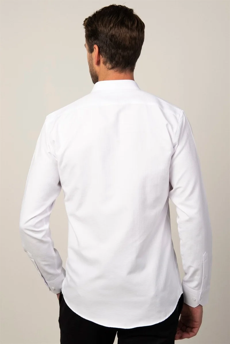 تودورس Modern Fit Long Sleeve Dobby Tie Men's Shirt
