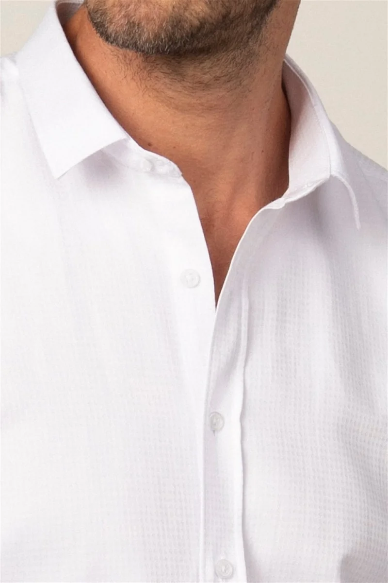 تودورس Modern Fit Long Sleeve Dobby Tie Men's Shirt