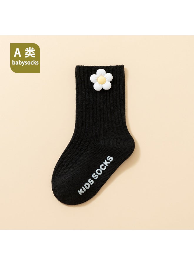 Exclusive Baby Spring And Autumn Double-needle Dotted Non-slip Mid-tube Floor Socks For Boys And Girls