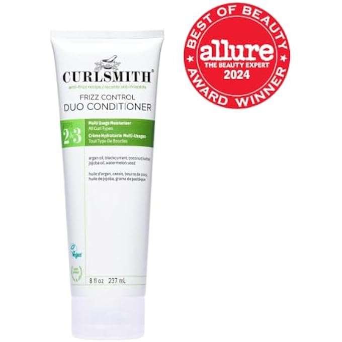 CURLSMITH FRIZZ CONTROL DUO CONDITIONER, NOURISHING RINSE OR INLET, DETANGLING, STRAIGHTENING, ALL CURL TYPES, VEGAN, 8 OUNCE - Image 3