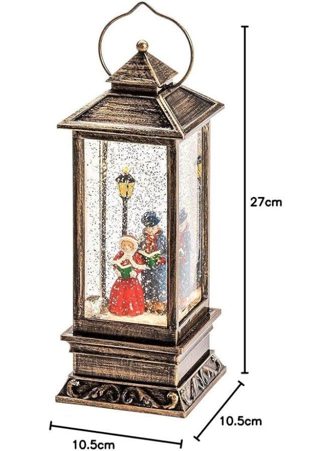 فانوس مُغنّي ترانيم ديكنسيان، مملوء بالماء، مصباح ليد أبيض دافئ: يعمل بالبطارية ومؤقت - Image 4