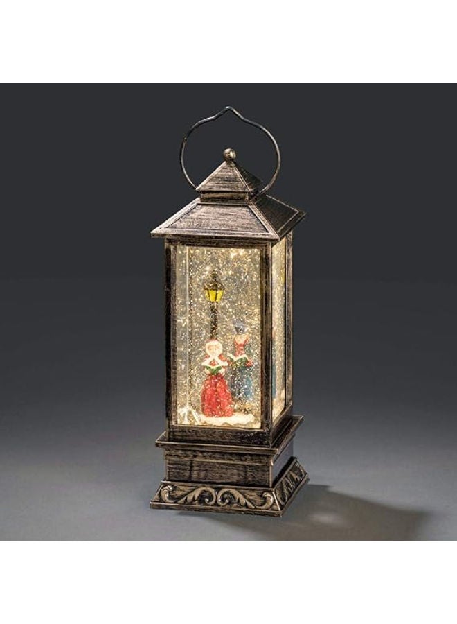 فانوس مُغنّي ترانيم ديكنسيان، مملوء بالماء، مصباح ليد أبيض دافئ: يعمل بالبطارية ومؤقت - Image 2