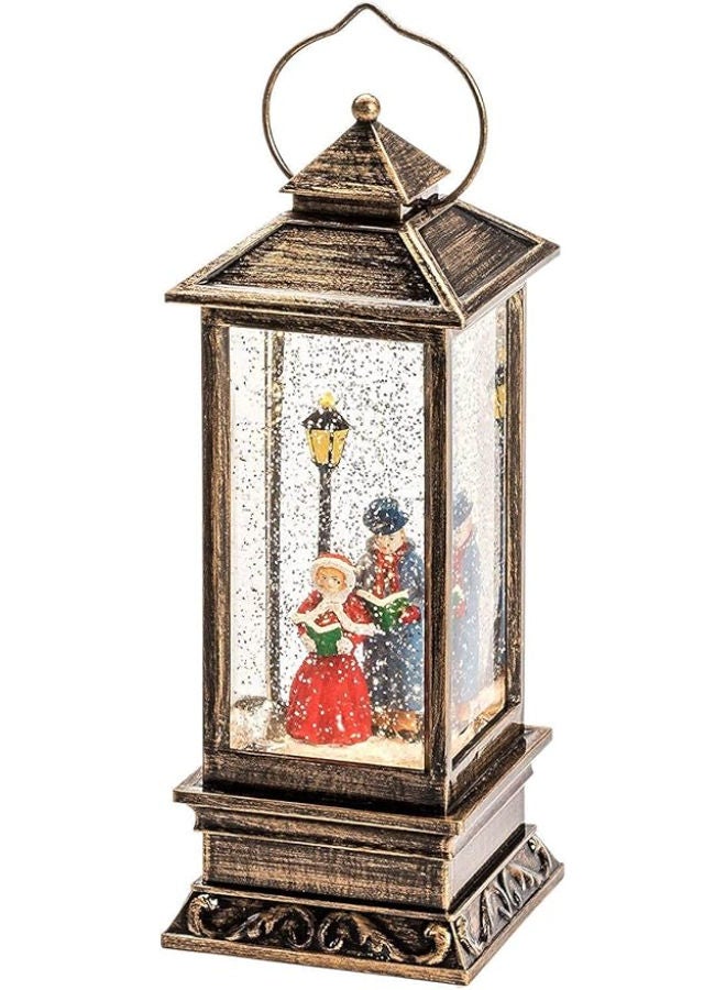 فانوس مُغنّي ترانيم ديكنسيان، مملوء بالماء، مصباح ليد أبيض دافئ: يعمل بالبطارية ومؤقت - Image 1