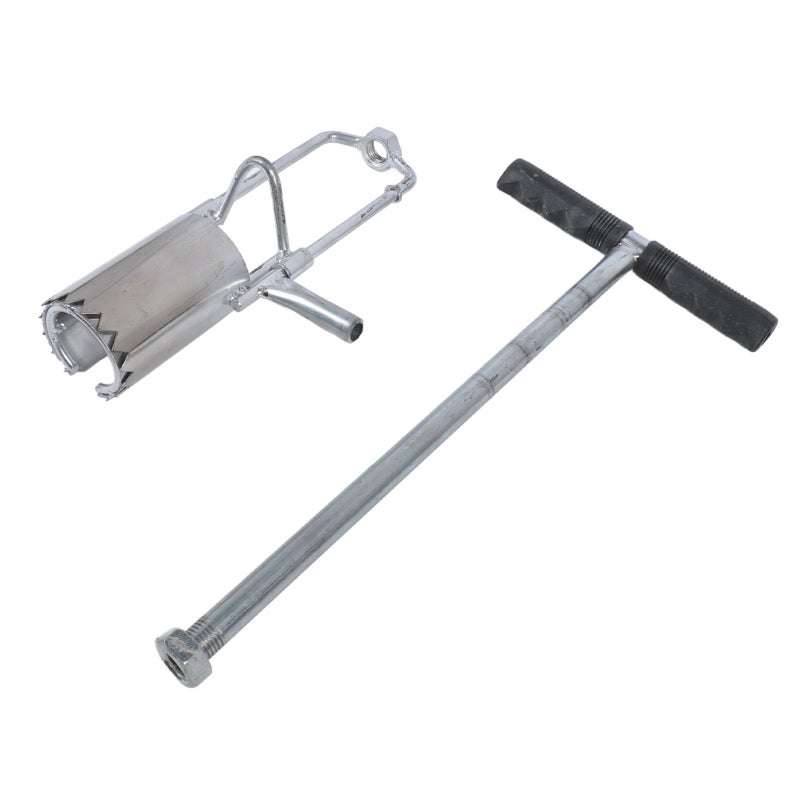 Long Handle Bulb Planter: 7.6cm Diameter, Serrated Base, Two Pedal Design - Soft T Grip, No Bending Effort, Efficient Soil Plug Removal for Spring Bulb Flower Planting, Home Garden Enthusiasts - Image 2
