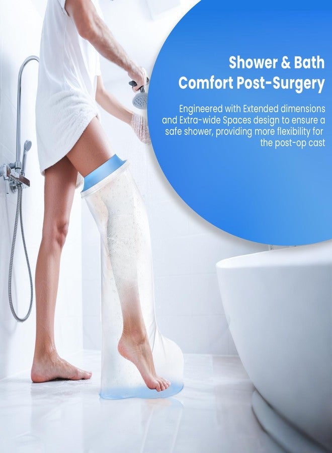 Zolife Waterpoof Extra Wide Full Leg Cast Cover for Shower after Surgey with Non-Slip Bottom, Extra Large Cast Protector for Leg knee Surgeries, Large Cast, Knee Immobilizer/Brace, Surgeries Boots, Reusable - Image 2