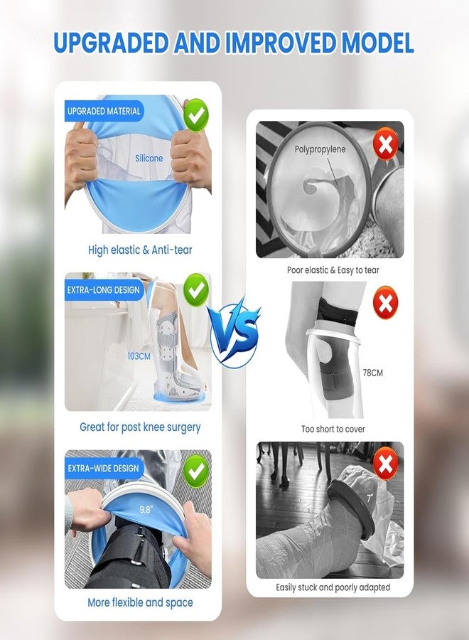 Zolife Waterpoof Extra Wide Full Leg Cast Cover for Shower after Surgey with Non-Slip Bottom, Extra Large Cast Protector for Leg knee Surgeries, Large Cast, Knee Immobilizer/Brace, Surgeries Boots, Reusable - Image 5