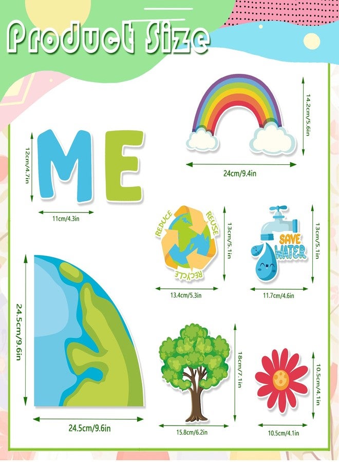 Konsait Earth Day Bulletin Board Decorations, Make Every Day Earth Day Bulletin Board Set, Planet Earth Trees Flowers Earth Day Cutouts for Classroom Office Home - Image 5