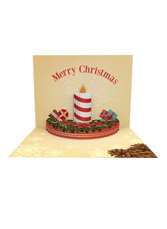 xozgdovg Christmas candle 90 degree stereo card Christmas gift card 