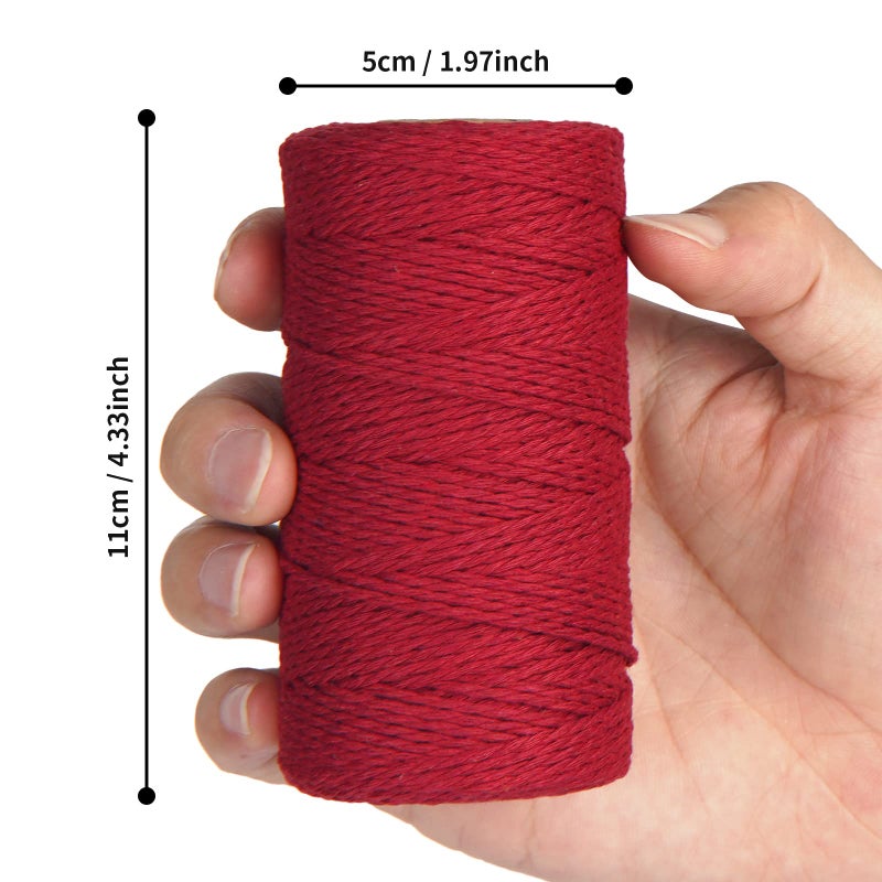 Ohtomber Cotton Red Twine For Crafts - Ohtomber 328 Feet 2Mm Natural Garden Twine String For Diy Crafts Wrapping - Image 3