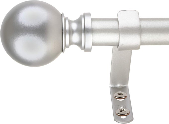 1 CLASSIC BALL CURTAIN ROD 18 TO 36 INCHES ANTIQUE SILVER