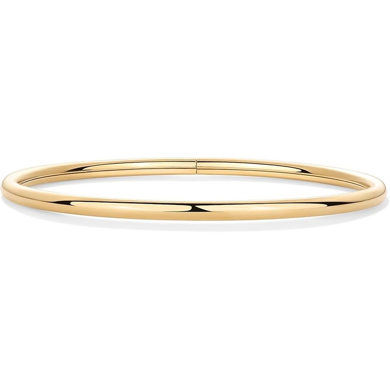 PAVOI 14K Gold Plated Bangle Bracelet for Women | Classic Lightweight Stacking Stainless Steel Bracelet | Single & 2-Pack Bangles - Image 3