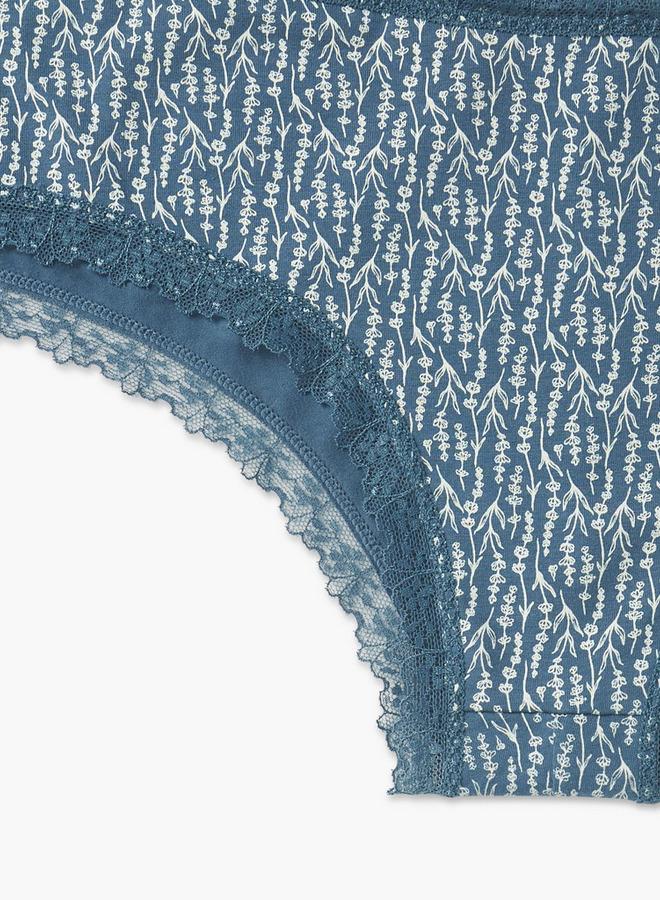 Splash FAV Printed Cheekster Bikini with Lace Detail and Elasticated Waistband - Image 3