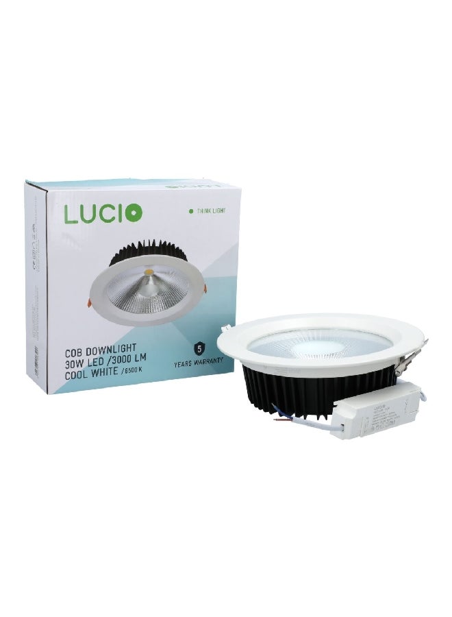Lucio 30W 3000 Lumens Recessed LED COB Downlight Cool White 23.2 x 9.8 x 23.8 cm DR48C-30W-6500K  - Image 3