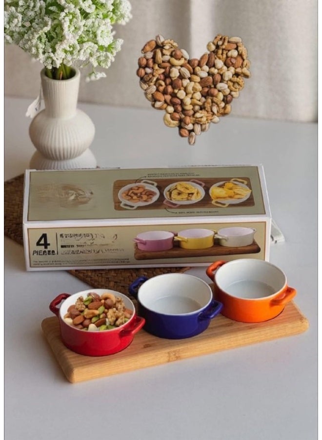 طقم بولات بورسلين علي كوستر خشب - Image 1