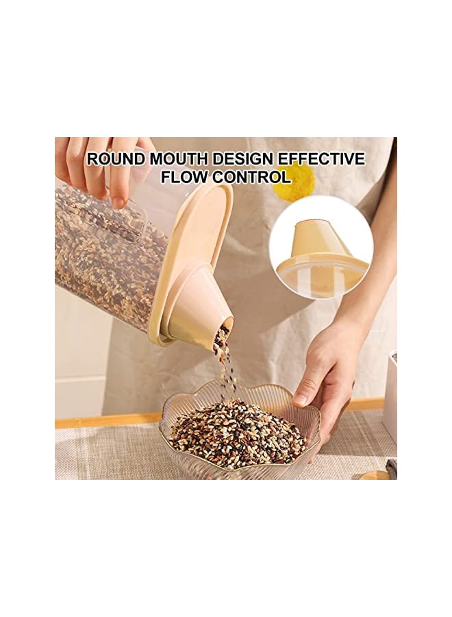 SKY-TOUCH حاويات الحبوب 4 قطع مع كوب قياس، حاويات تخزين الطعام سعة 2.5 لتر، منظم تخزين بلاستيكي محكم الغلق، درجة الطعام وخالية من مادة BPA، للحبوب والأطعمة الجافة والدقيق والسكر - Image 5