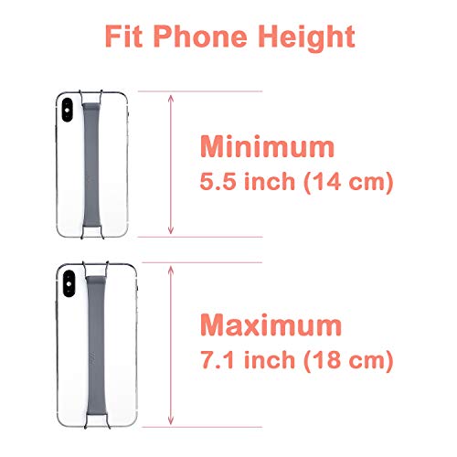 TFY Security Silicon Hand Strap Holder Compatible with iPhone Air / 17 Pro Max / 16 Pro / 15/14 Pro / 13/12 Pro / 11 / XR/SE and Galaxy A55 / Galaxy S24 / S23 and Other Smartphones (Gray) - Image 4