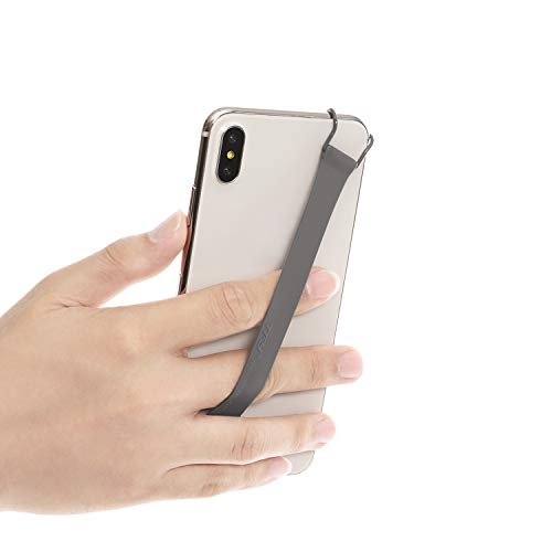 TFY Security Silicon Hand Strap Holder Compatible with iPhone Air / 17 Pro Max / 16 Pro / 15/14 Pro / 13/12 Pro / 11 / XR/SE and Galaxy A55 / Galaxy S24 / S23 and Other Smartphones (Gray) - Image 1