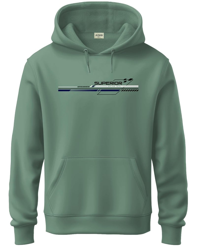 ADRO Men's Cotton Neck Hooded Sweatshirt (H24-M-RAC-PT-XL_Pista) - Image 1