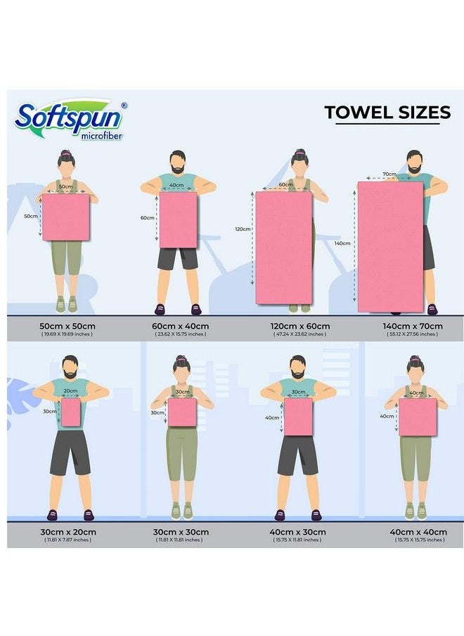 SOFTSPUN - Microfiber Ultra Fast Drying Hand & Face Towel Cloth 40X40 Cms 2 Pieces (Red) - Image 1