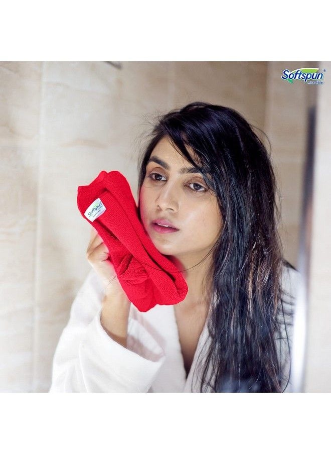 SOFTSPUN - Microfiber Ultra Fast Drying Hand & Face Towel Cloth 40X40 Cms 2 Pieces (Red) - Image 1