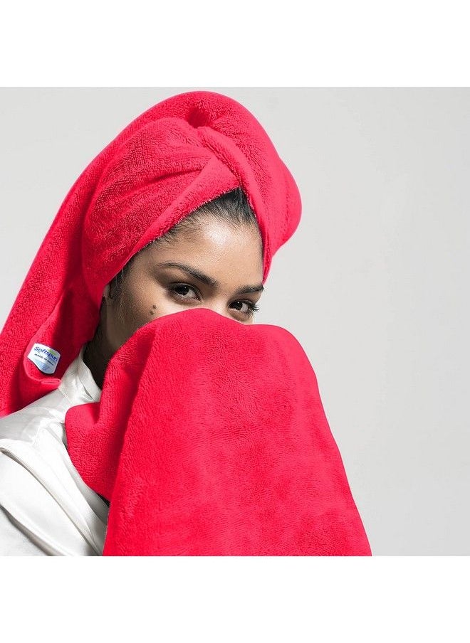 SOFTSPUN - Microfiber Ultra Fast Drying Hand & Face Towel Cloth 40X40 Cms 2 Pieces (Red) - Image 1