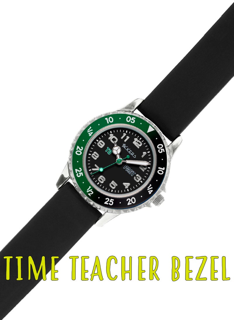 تيكرز ساعة تايكرز للأولاد بحزام من السيليكون الأسود لمعلم الوقت - Image 2