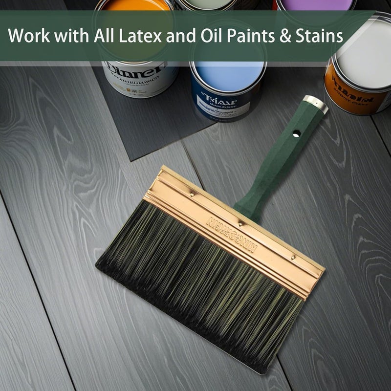 KingOrigin Deck Stain Brush, 9 Inch Deck Paint Brush with Threaded Handle for Extension Pole, Wide Large Brushes for Staining Wood, Fence, Walls, Lime Wash Paint Brush - Image 5