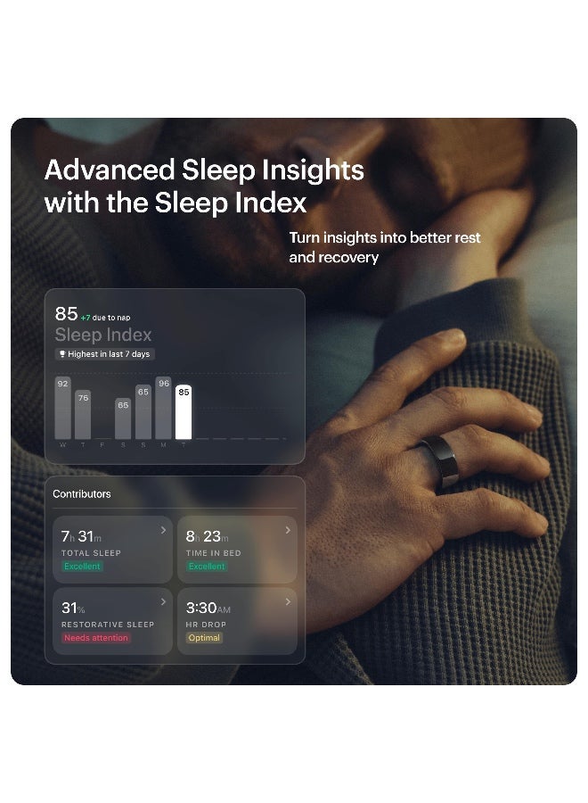 ULTRAHUMAN Ultrahuman Ring AIR - Advanced Sleep-Tracking Wearable, HRV & Temperature Monitoring, Track Workout, Movement & Recovery, Water Resistant, 6 Days Battery Life(Size 5) - Image 5